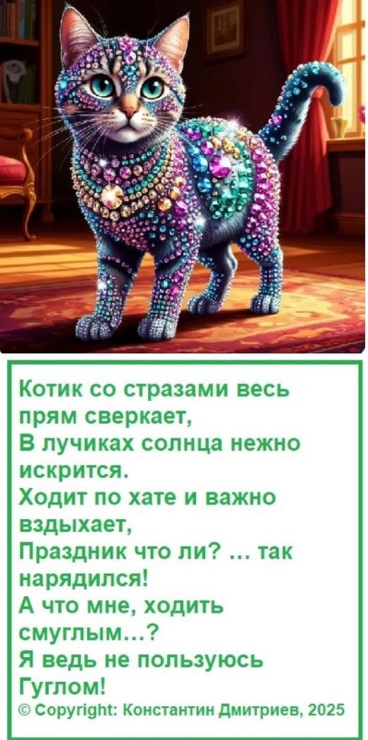 Котик со стразами